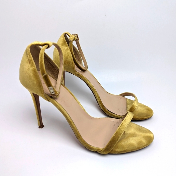 Revolve RAYE Heels Gold Velvet Blake Heels Size 9 - Picture 5 of 16